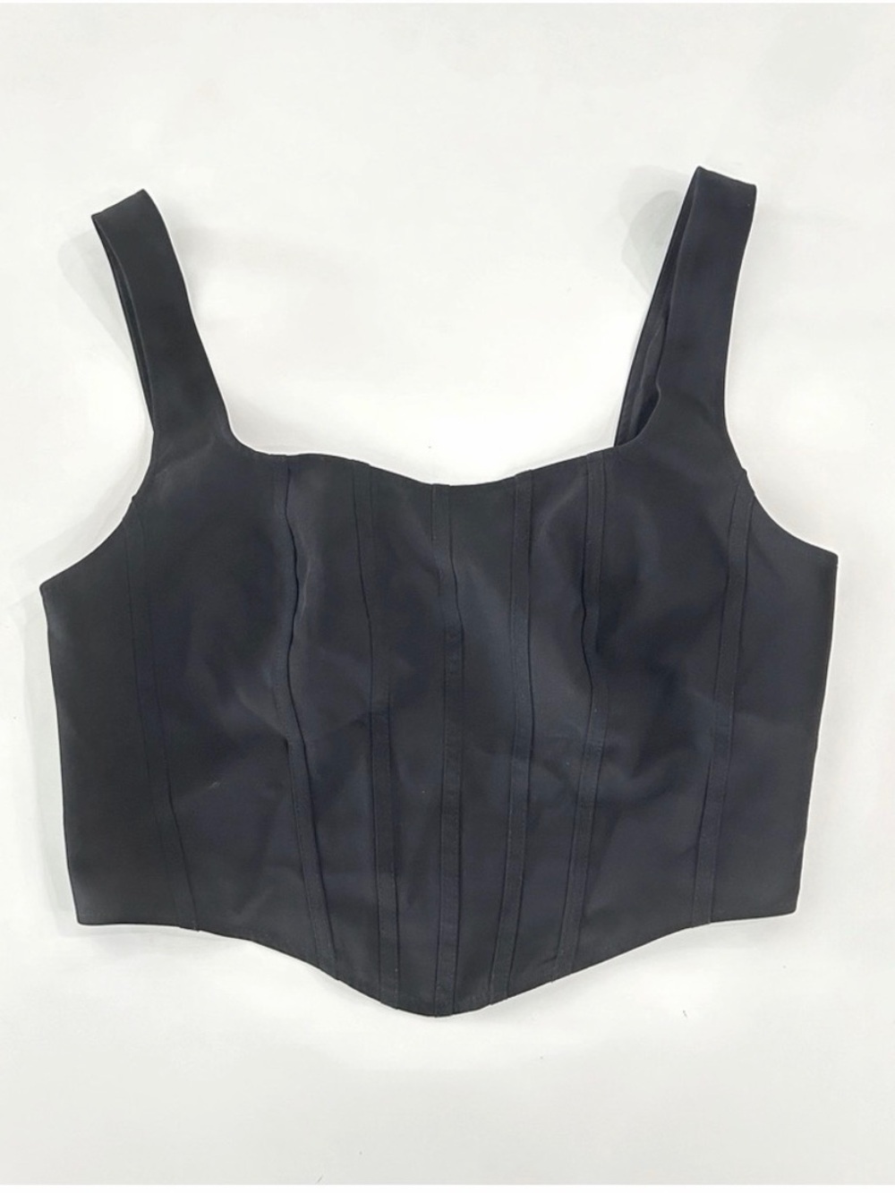 Sincerely Jules Black Corset Style Cropped Top Shirt | Sz Large